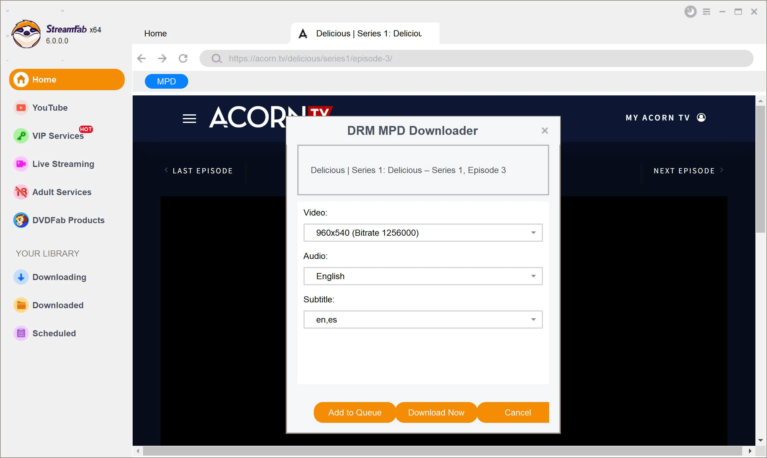 how to use streamfab drm mpd downloader
