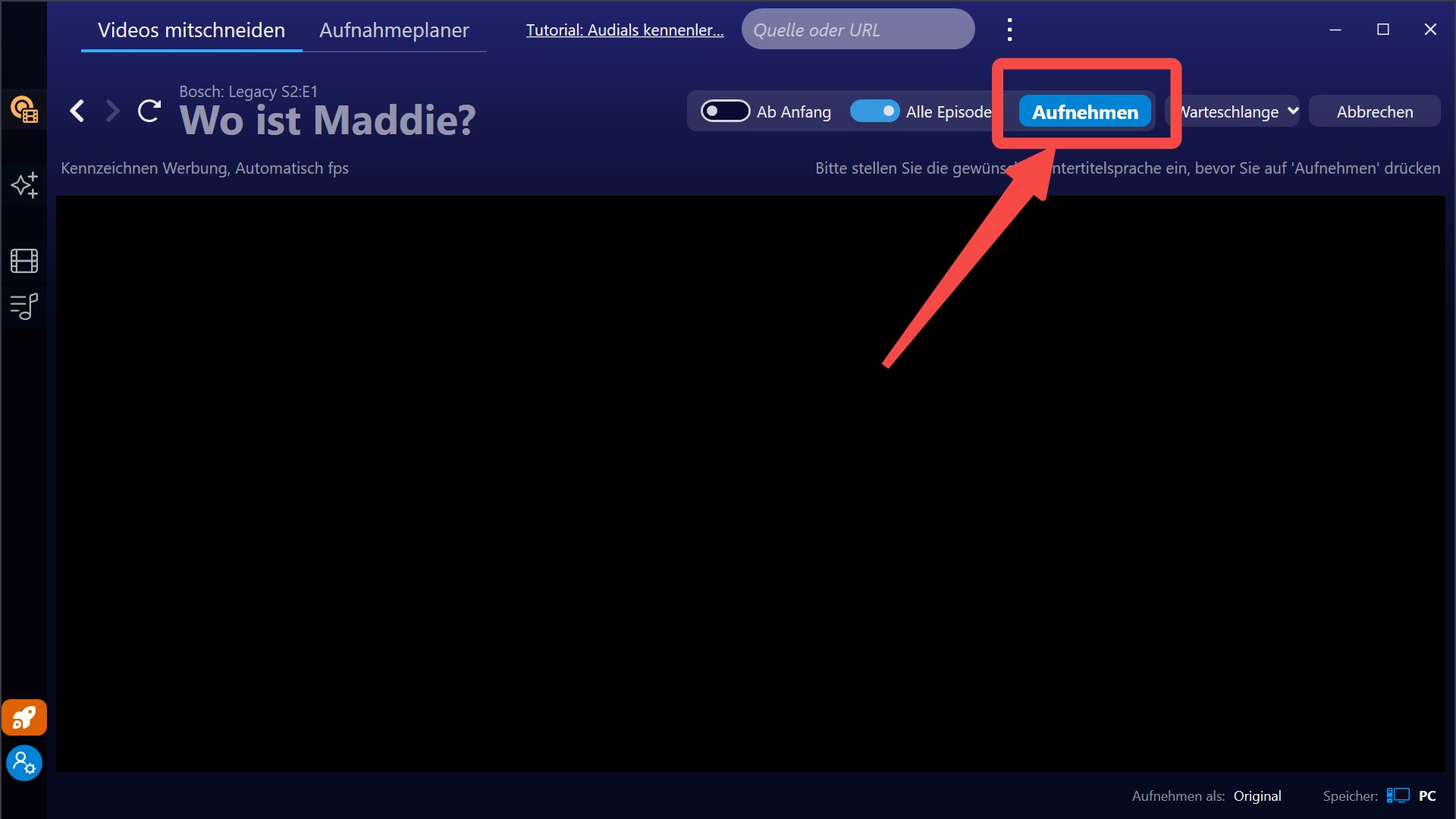 Anleitung zum Amazon Videos Download mit Audials Movie