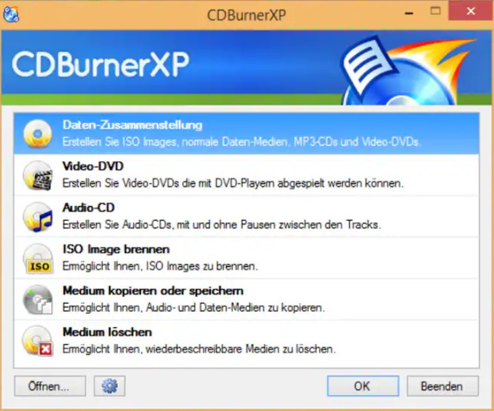 brennprogramm windows 10 kostenlos: CDBurnerXP