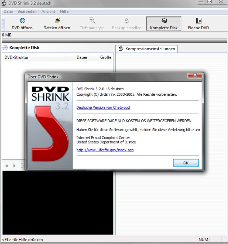 DVD Shrink: Version DVD Shrink 3.2 deutsch