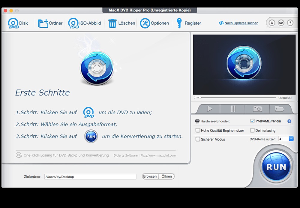  MacX DVD Ripper Pro Oberfläche