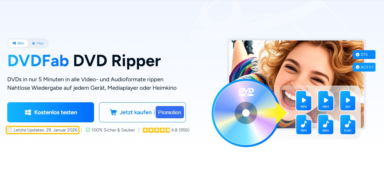 Bester DVD-Ripper: DVDFab DVD Ripper Oktober-Update