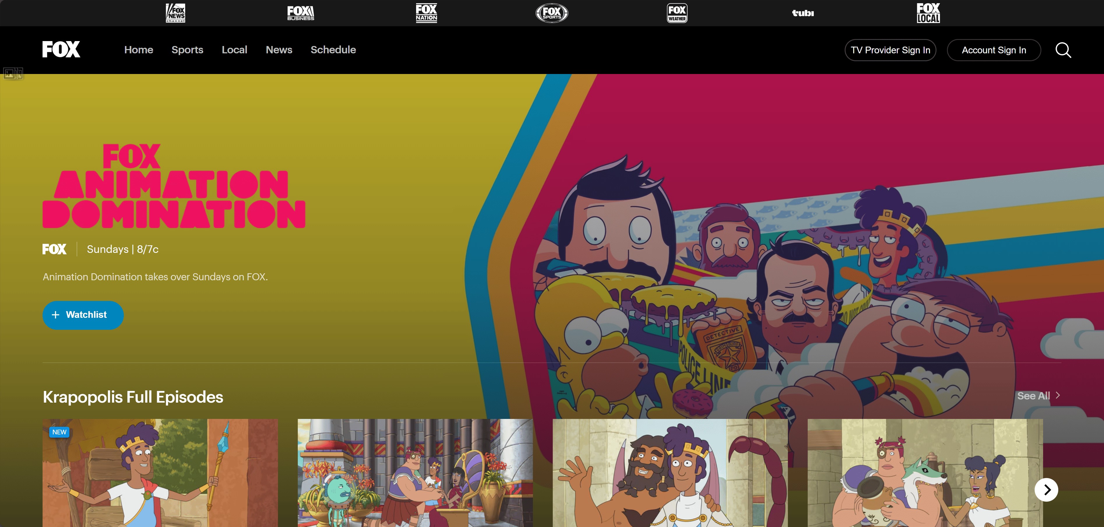 watch on top online cartoon site: Fox