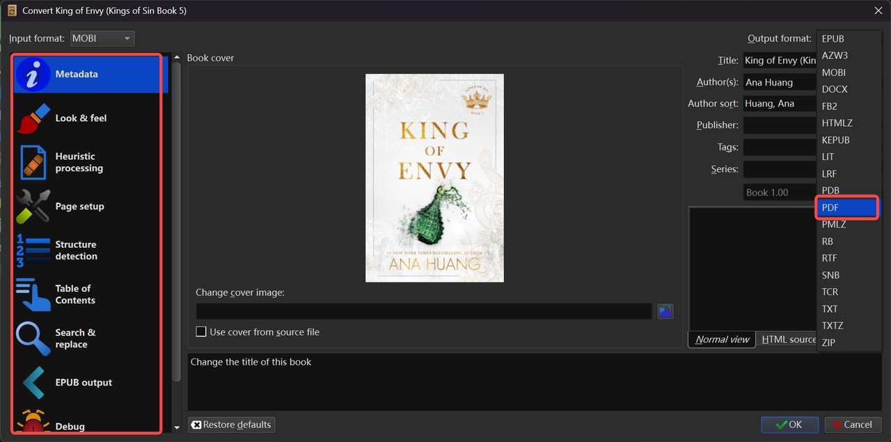 Tutoriel sur la conversion de Kindle en PDF avec Calibre