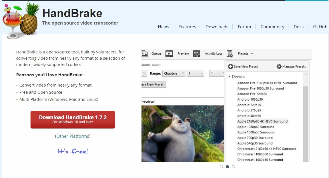 MakeMKV 替代方案：HandBrake