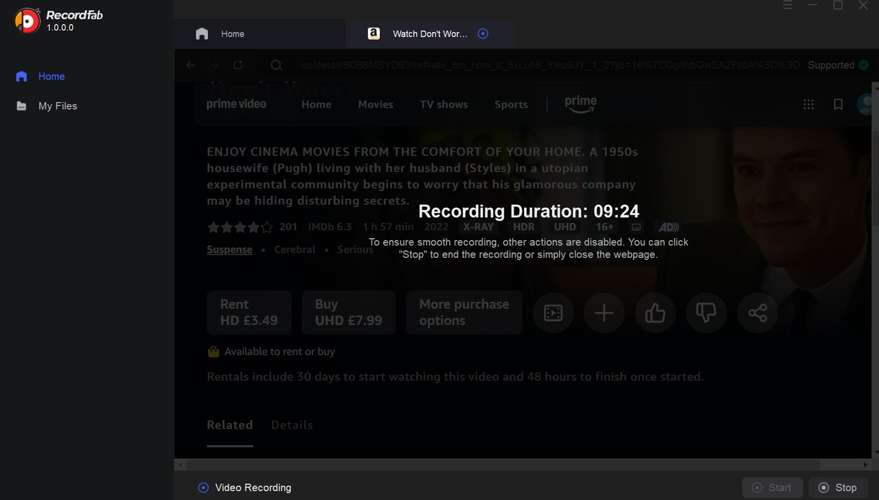 télécharger vidéo en streaming en direct : recordfab étape 3
