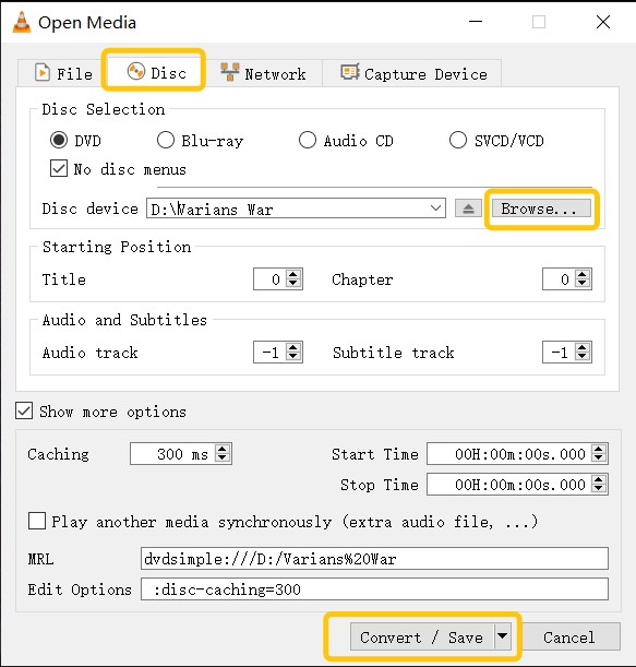 How to convert VOB to MP4 by VLC Media Player