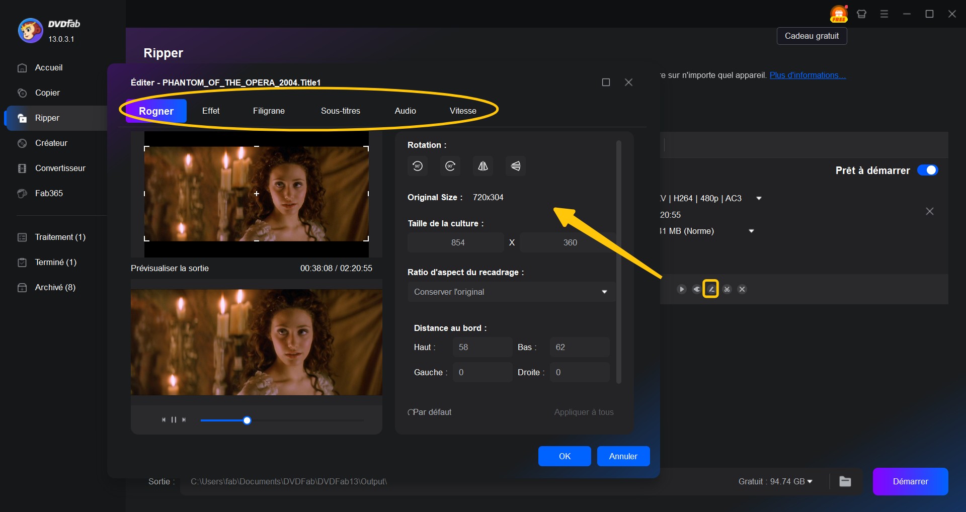 Manipulations de DVDFab 13
