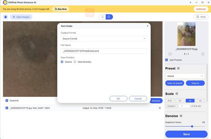 How to increase resolution of image