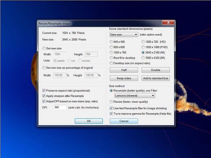 How to increase resolution of image