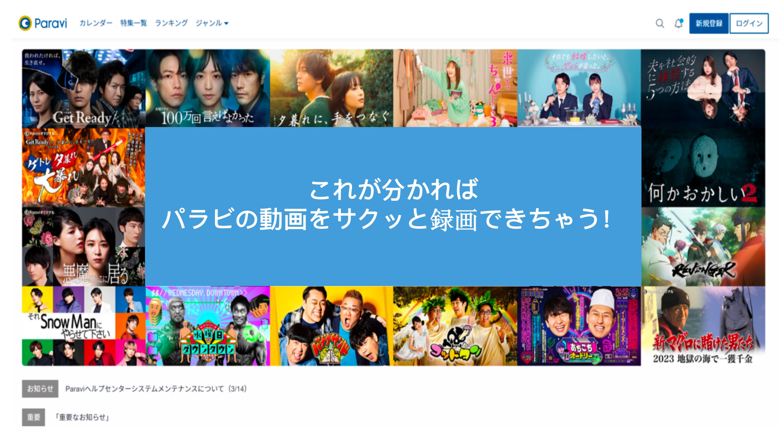 PCやスマホでパラビ（Paravi）を録画して、好きな番組を自由に視聴しよう！