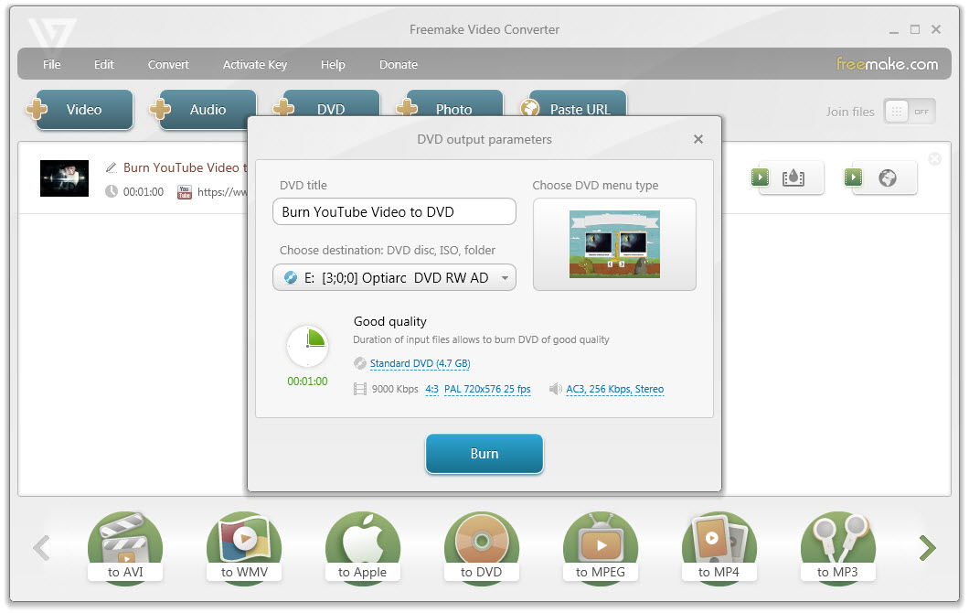 free youtube to dvd converter