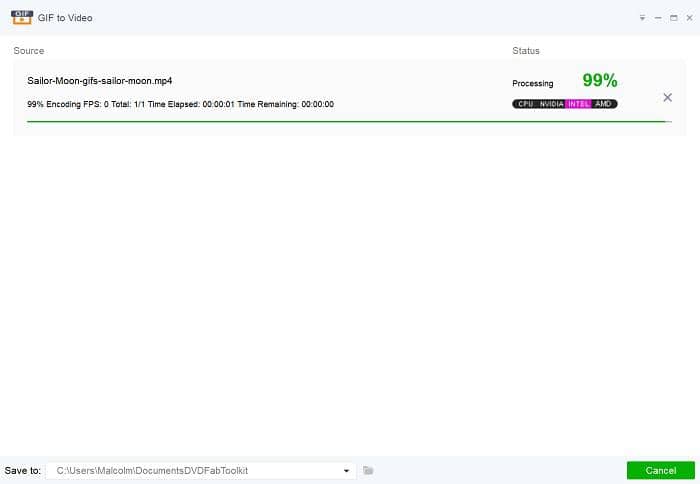:1. 用DVDFab Toolkit將GIF轉檔為MP4