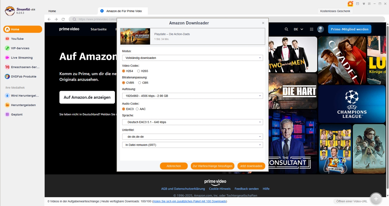 Schritt der Nutzung von StreamFab