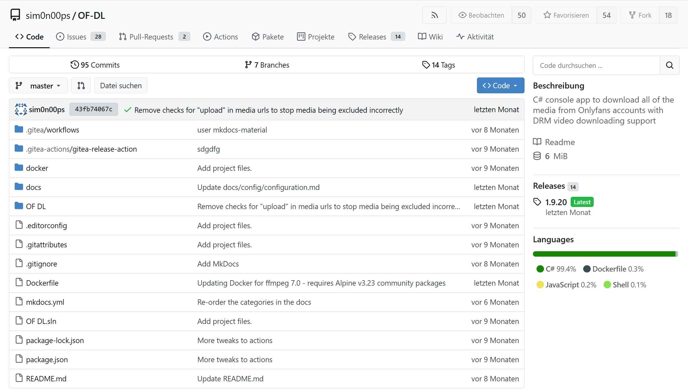 Einer der besten OnlyFans Video Downloader: OF-DL