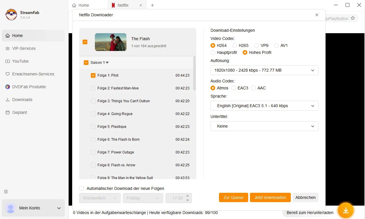 Herunterladen von Netflix-Filmen auf Laptop ohne Einschränkungen