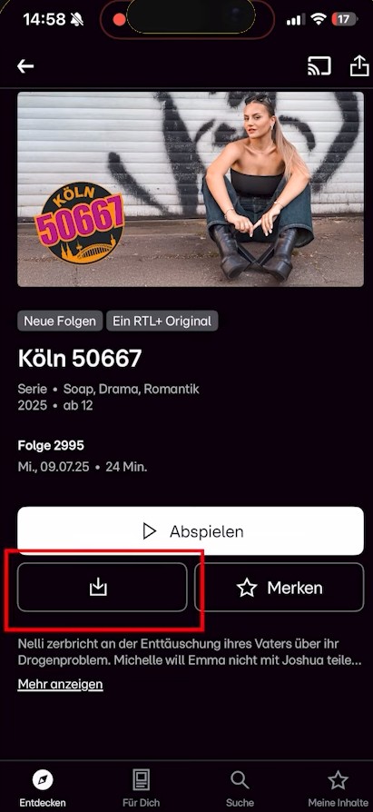 Detaillierte Schritte zum Herunterladen von RTL+-Videos über die RTL+-App