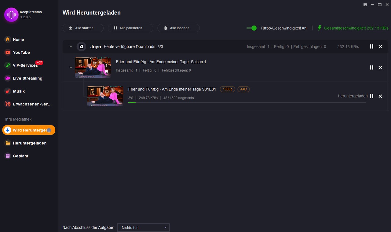 Schritt 5 zum Herunterladen von Joyn Video mit KeepStreams