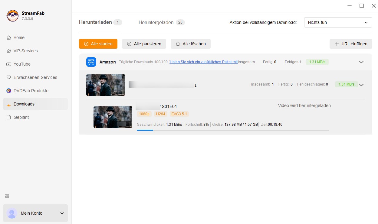 WOW mit dem StreamFab Amazon Downloader herunterladen