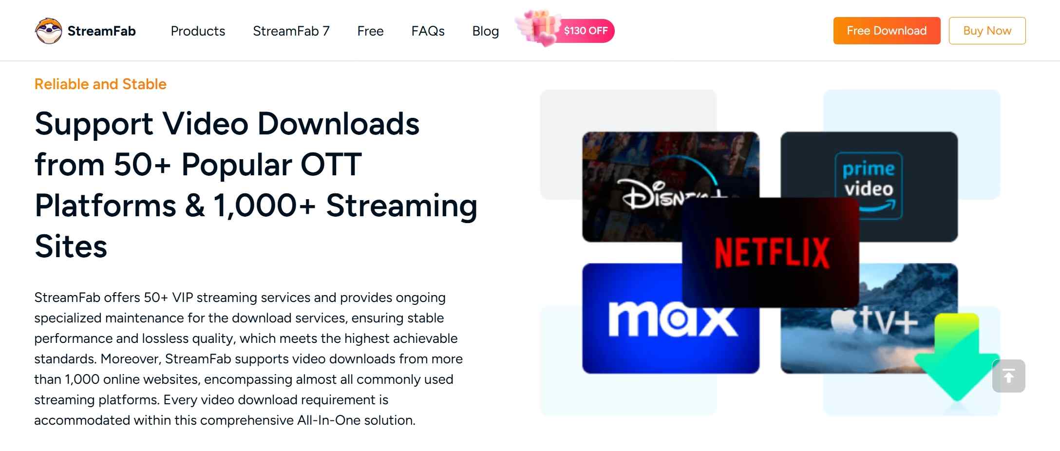 streamfab vs. anystream: streamfab supports over 50 streaming platforms