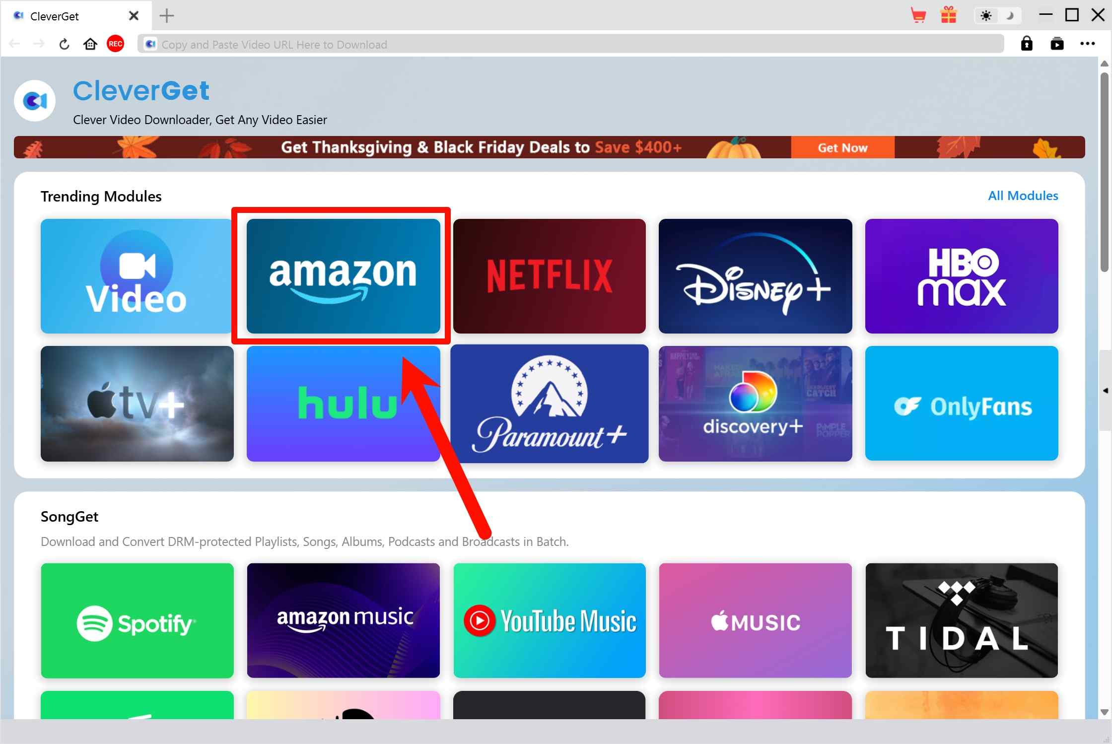 cleverget amazon downloader review: how to use it step 1