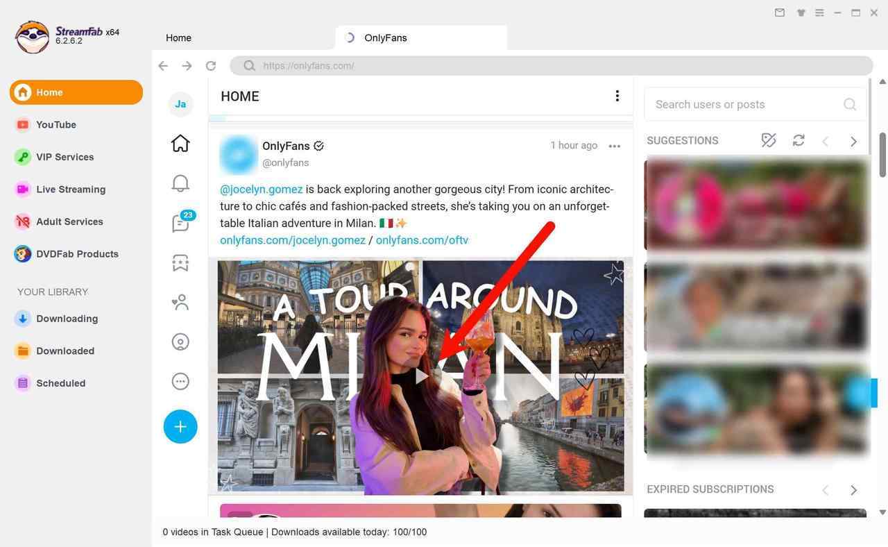 how to bypass onlyfans drm with streamfab onlyfans downloader: step 2