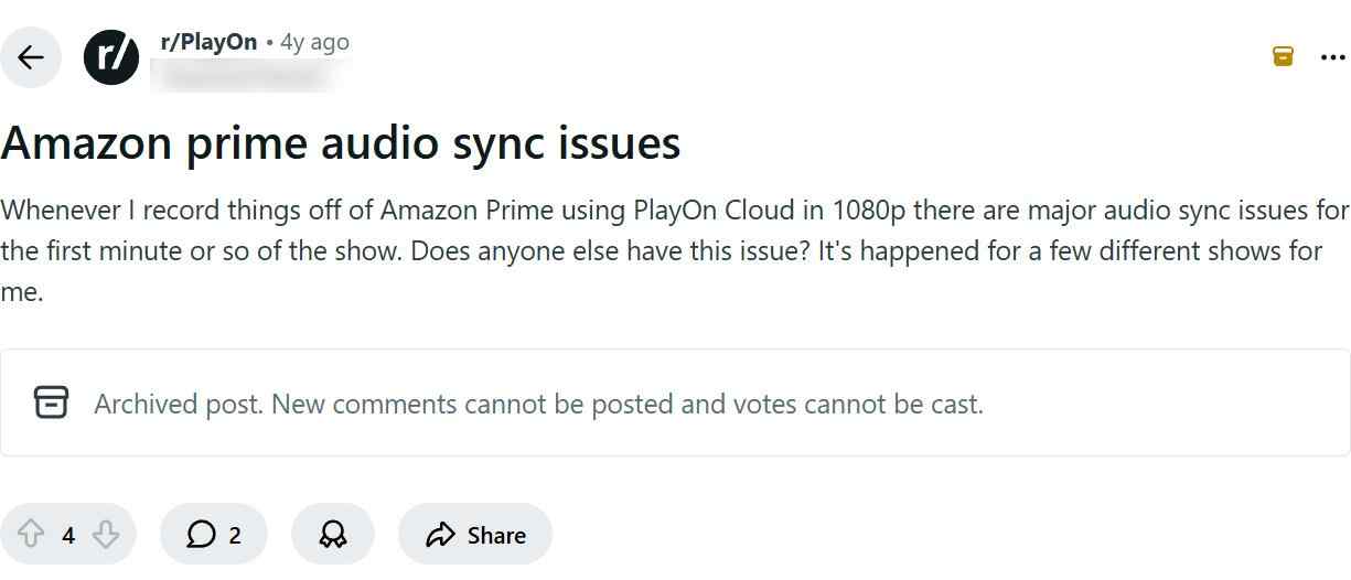 one of the playon not working on amazon prime video issues: audio sync issues