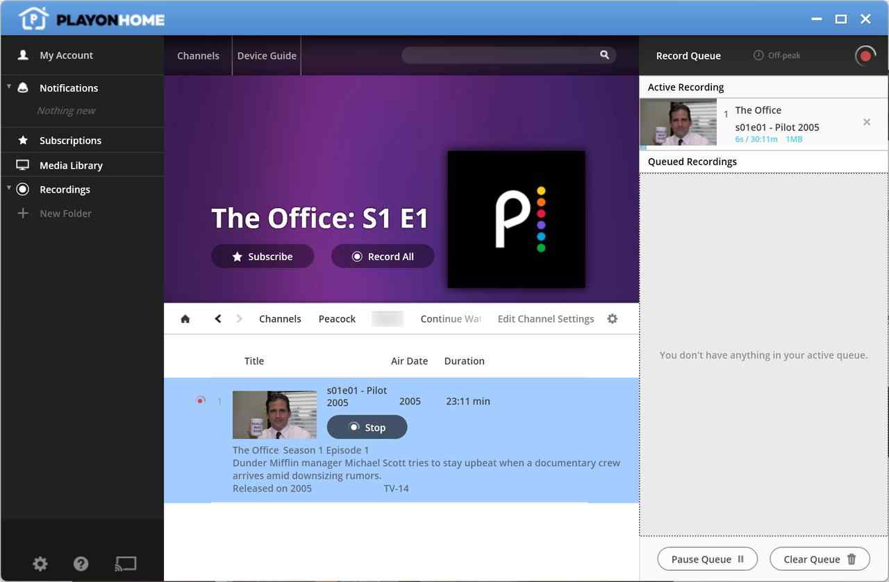 how to screen record peacock on pc via playon home: step 3