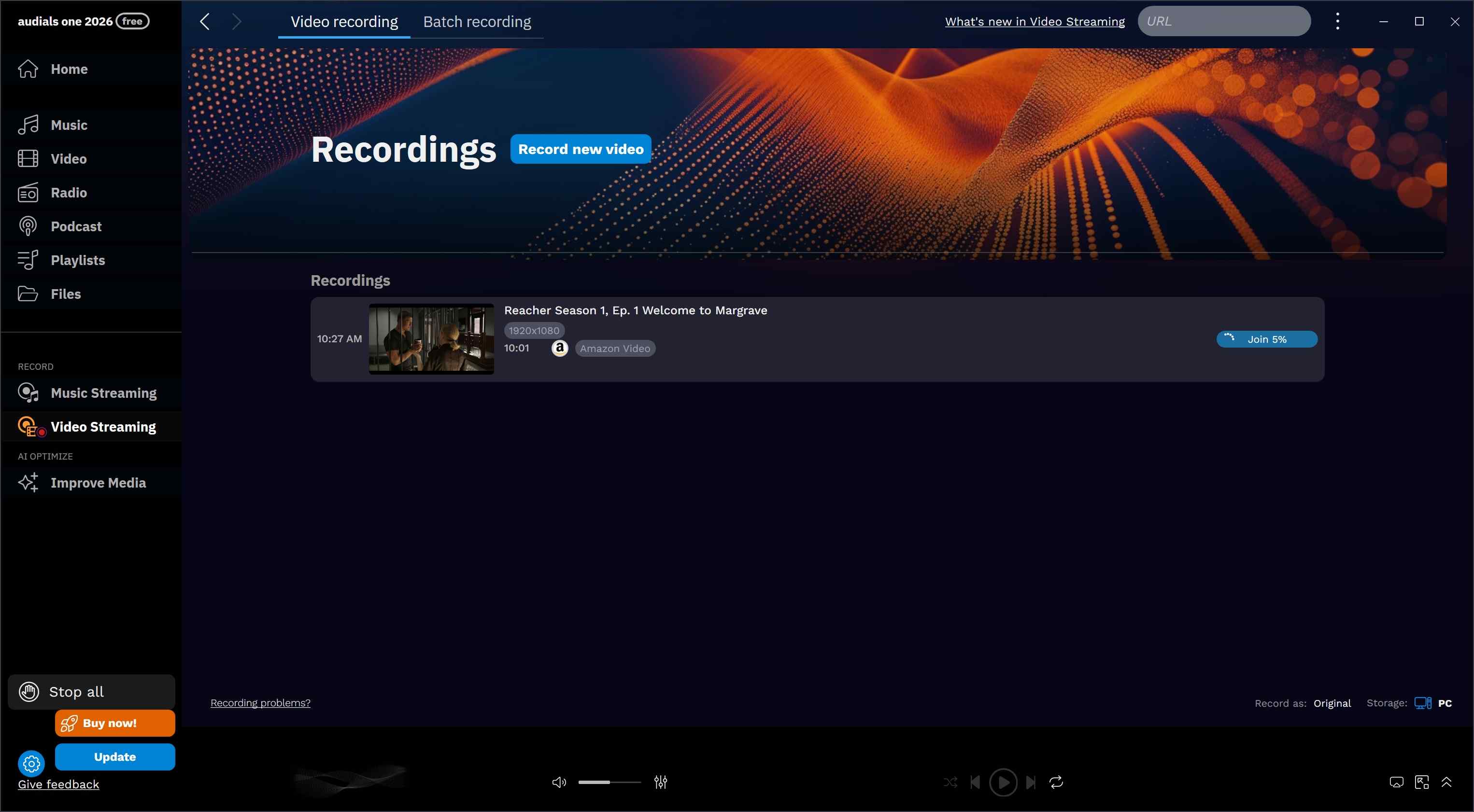how to use audials for prime video recording:step 4