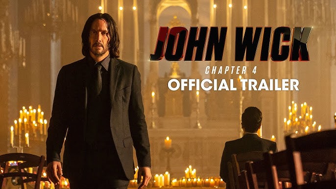 Poster for John Wick: Chapter 4, one of the best YouTube action movies.