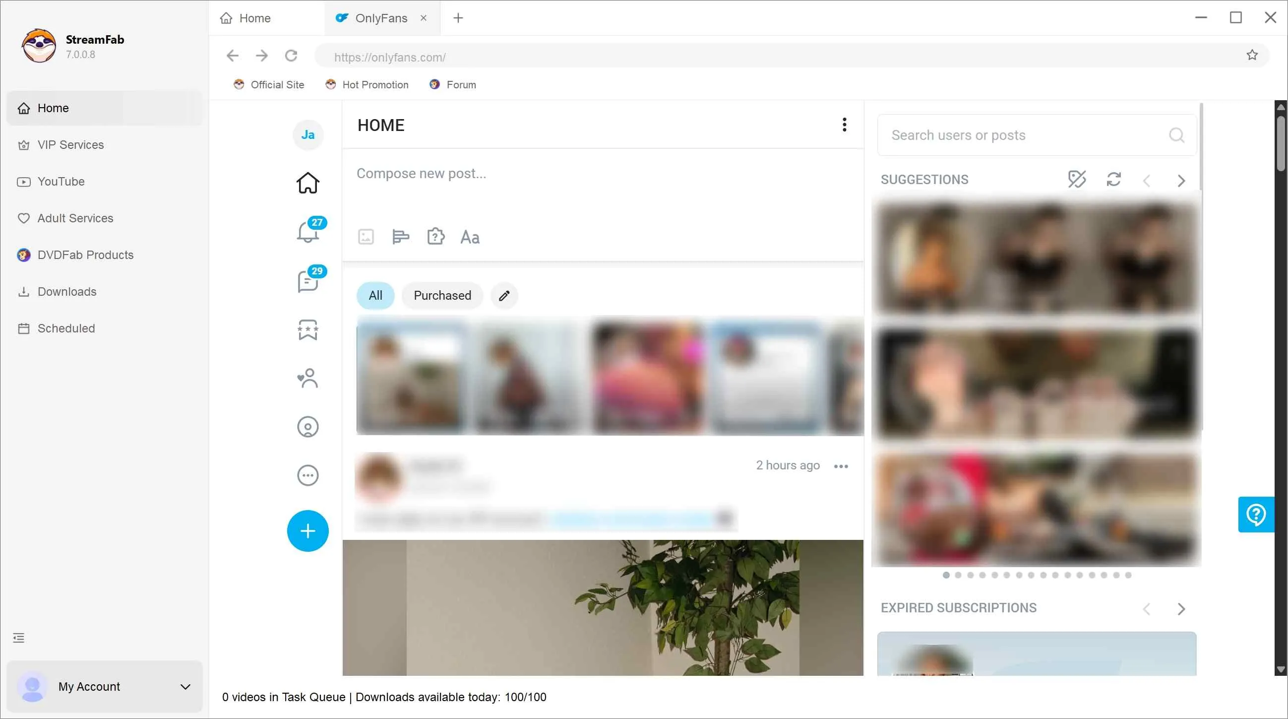 best bulk onlyfans downloader: streamfab step 1
