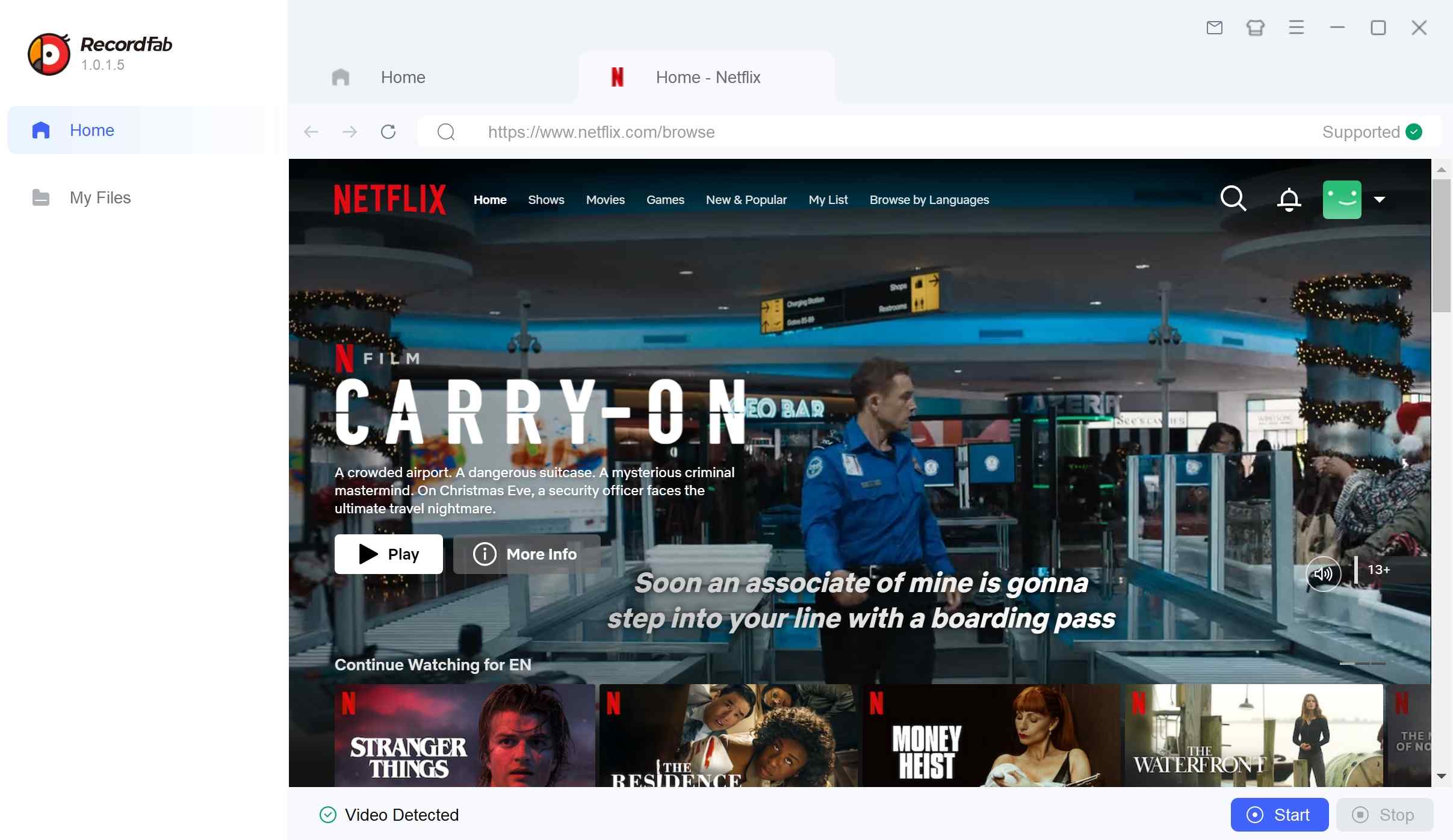 how to screen record netflix with RecordFab: step 2