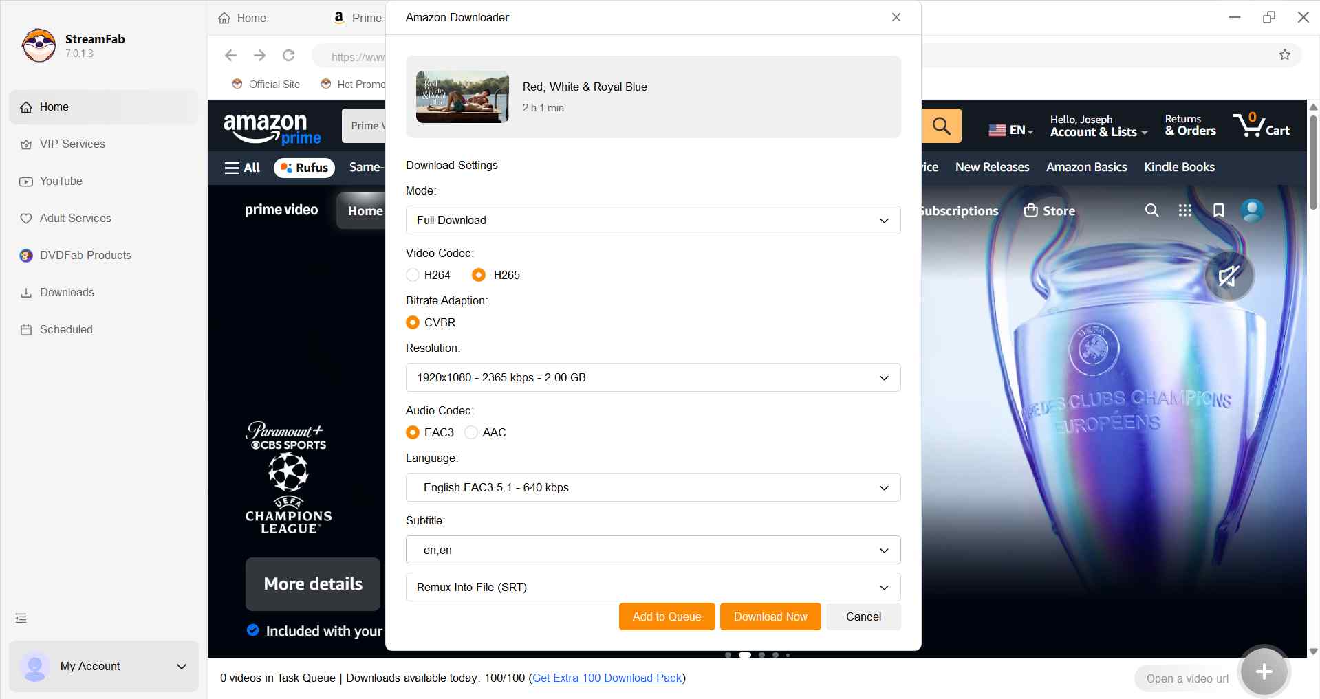 download britbox shows with streamfab step 3