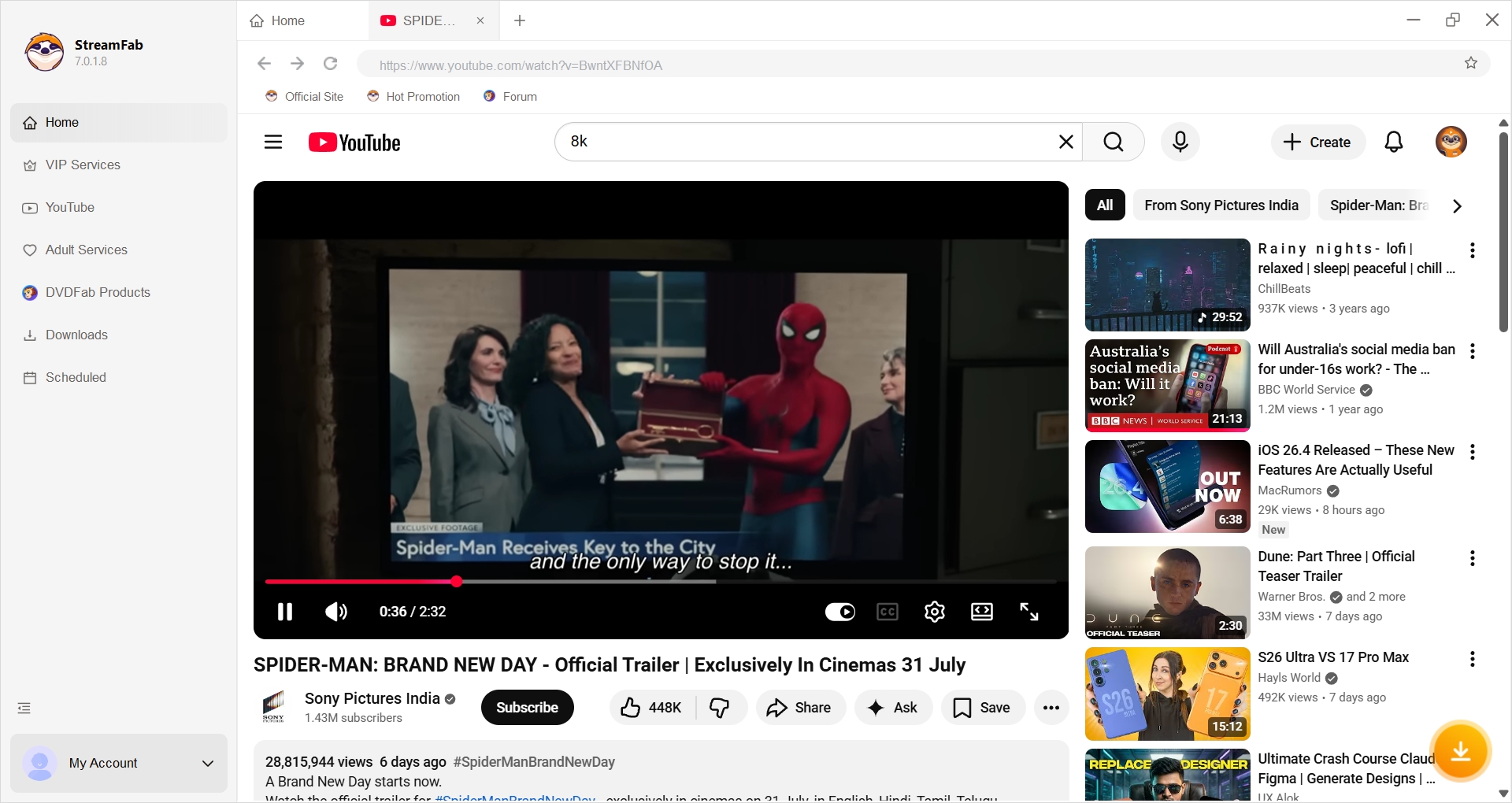StreamFab Video Downloader step 1