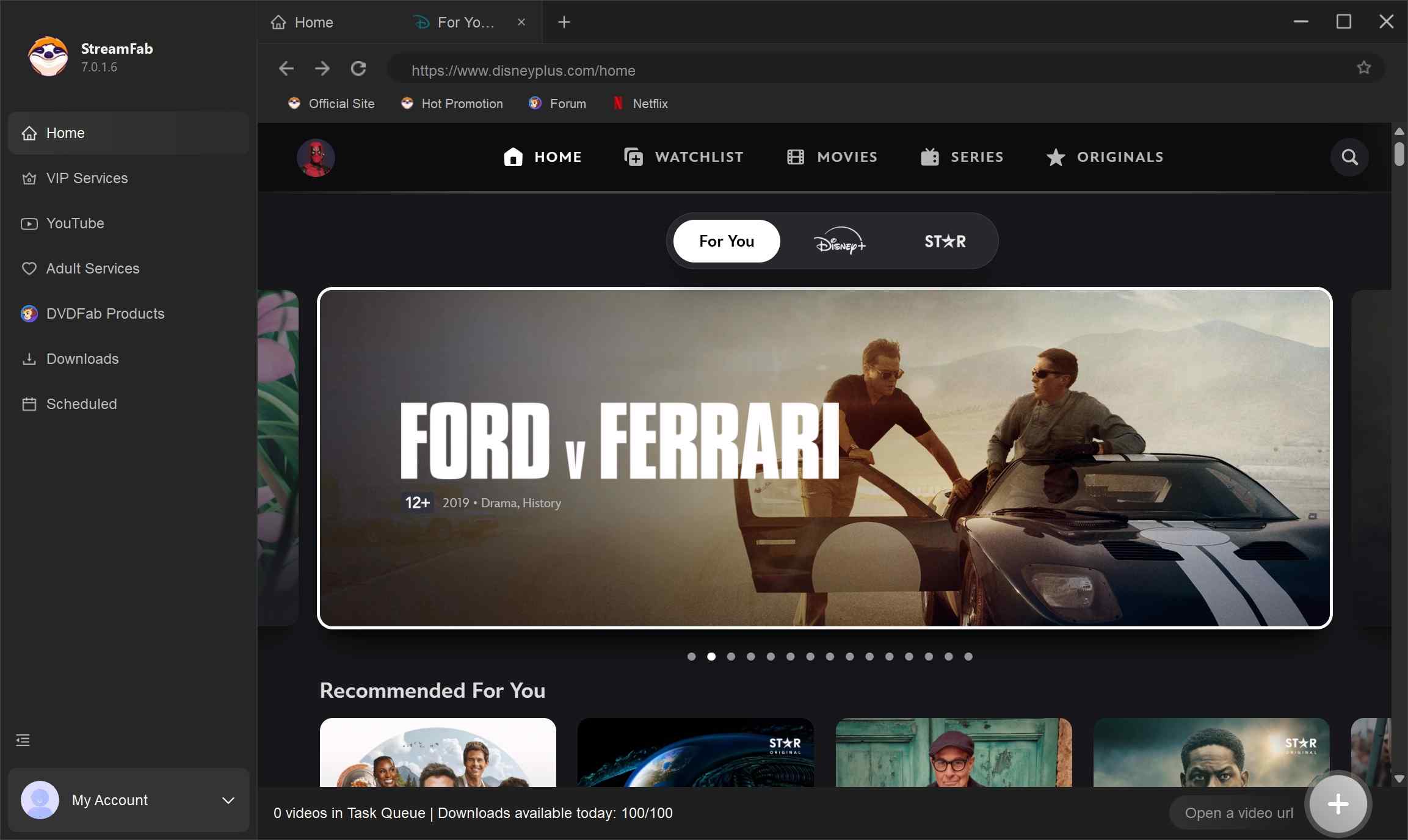 operation guide of streamfab disney plus downloader