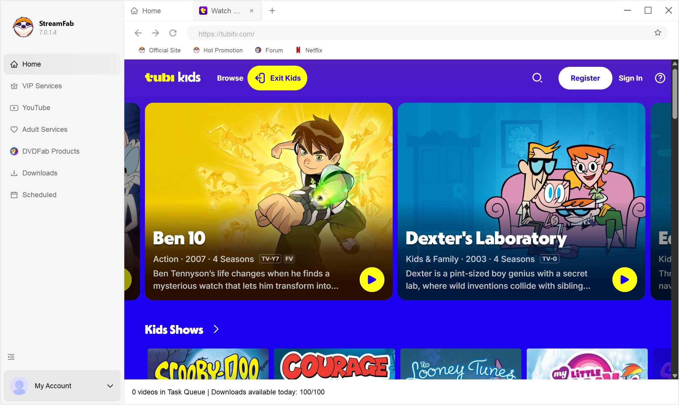 how to watch cartoon offline with StreamFab