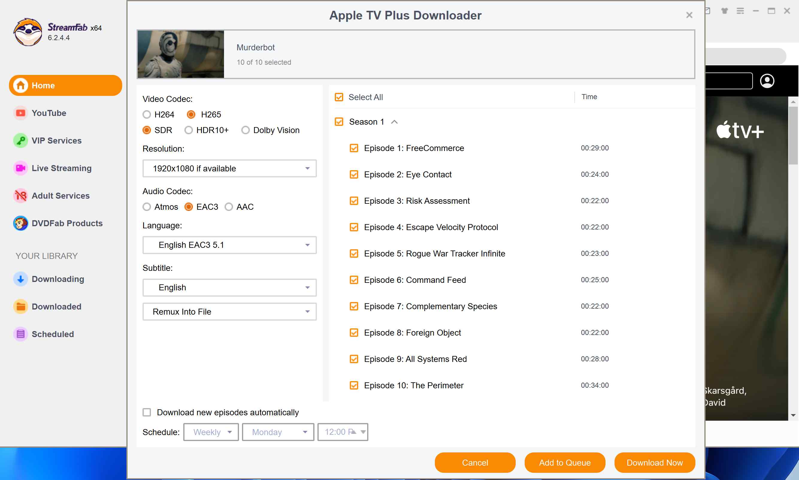 how to rip from apple tv via streamfab apple tv downloader: step 2