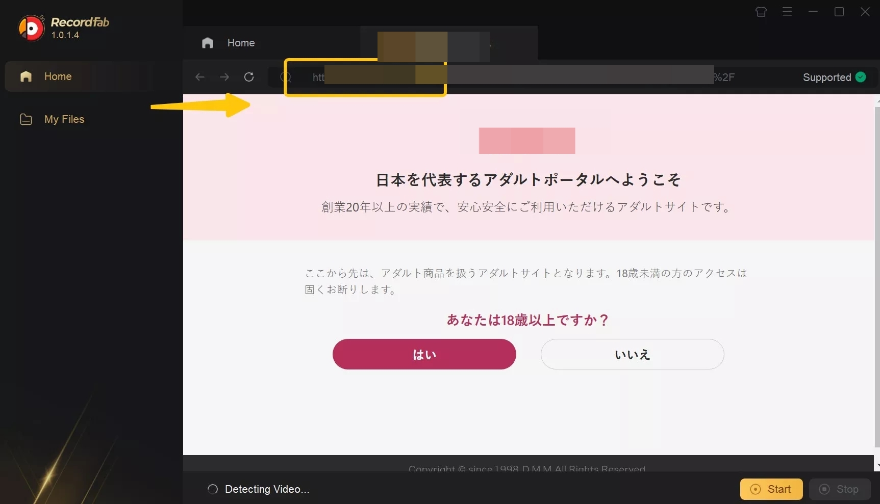 screen record fanza video: recordfab step 1