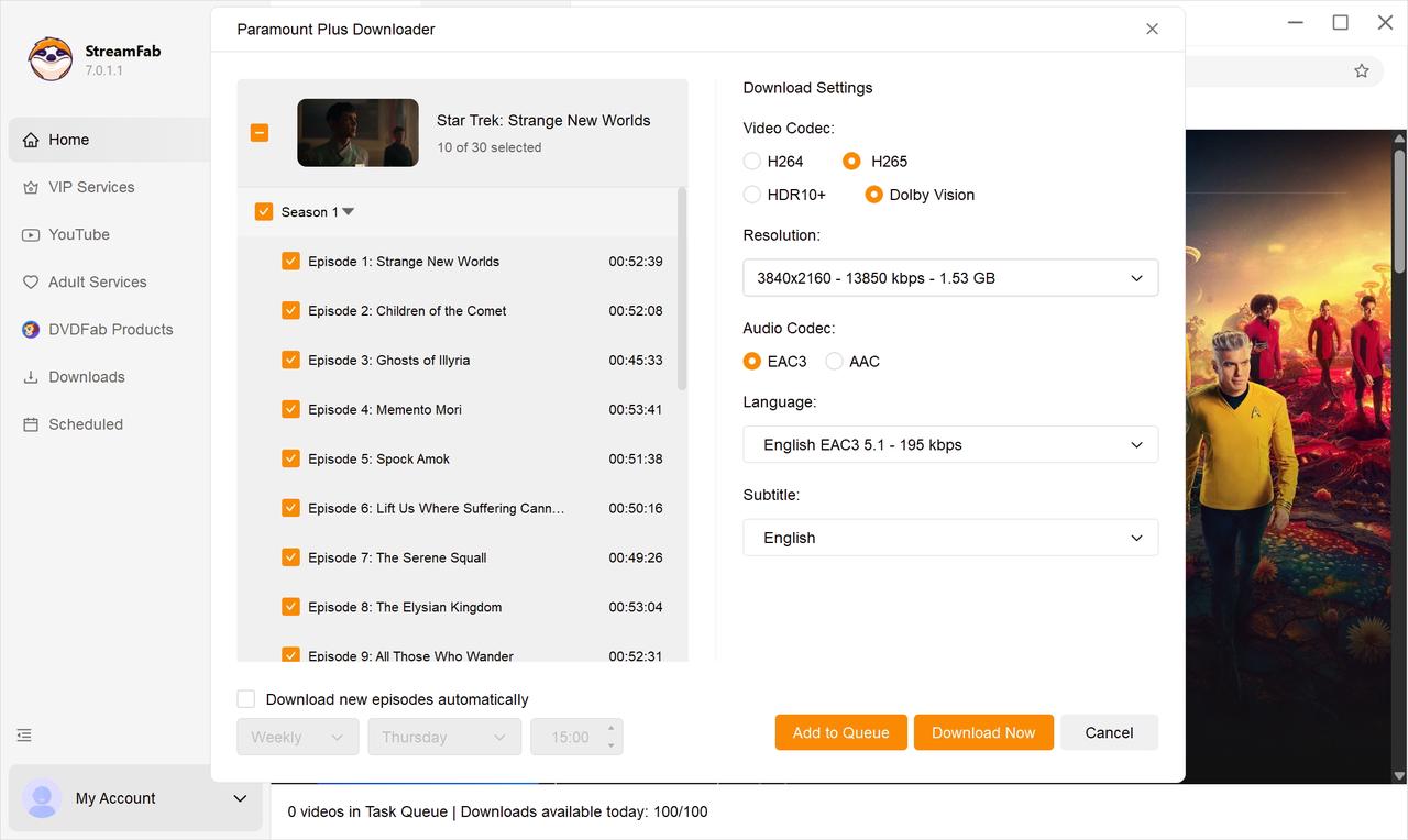 cannot watch paramount plus offline: streamfab usage step 3