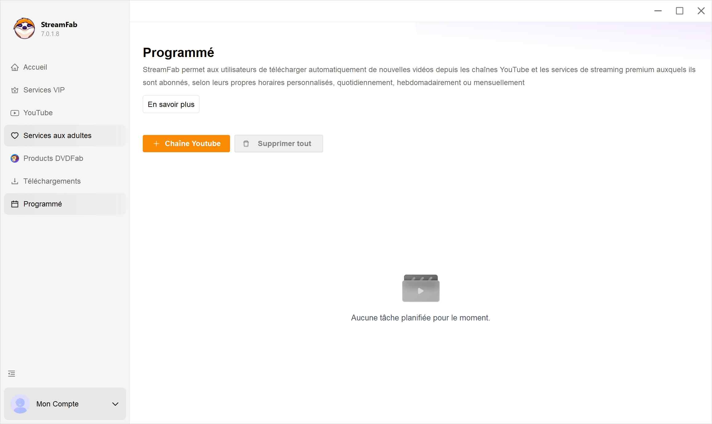 comment utiliser streamfab: Planification (Scheduled)